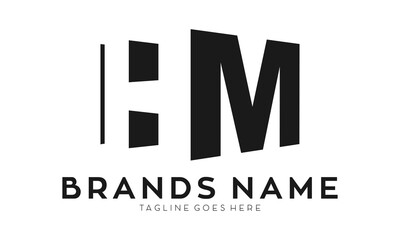 Abstract letter HM vector logo