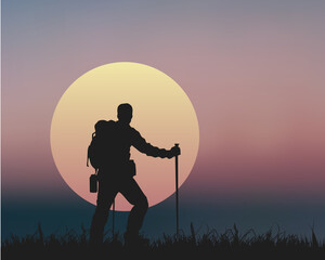 Explorer, Climber, Mountaineering, Mountaintop, Sunset