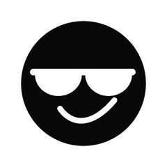 cool face  emoticon smiley vector