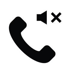 silent call icon, mute, communication vector