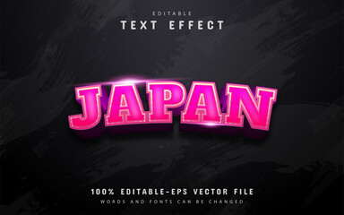 Japan text, 3d pink gradient text effect