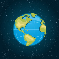 Earth World From Space Vector Illustrations