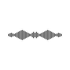 Black waves as equalizer on white background. Vector Illustration. eps 10