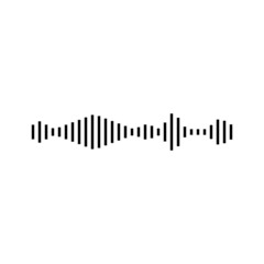 Black waves as equalizer on white background. Vector Illustration. eps 10