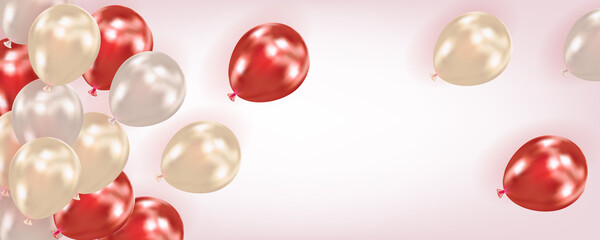 Flying air balloons. Holiday background. Vector illustration