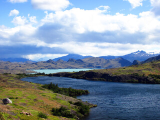 Lago Nordenskj&ouml;ld y Laguna Inge, Parque Torres del Paine, regi&oacute;n de Magallanes,  Patagonia, Chile