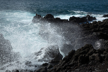 Surf On The Volcano At El Golfo, Lanzarote, Canary Islands, Spain, Europe
