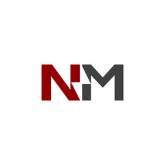 nm initial electric  logo design vector icon
