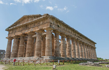 Fototapeta na wymiar Athena Temple In Paestum, Italy