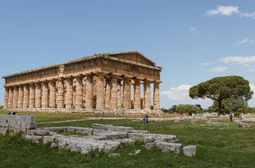 Fototapeta na wymiar Athena Temple In Paestum, Italy