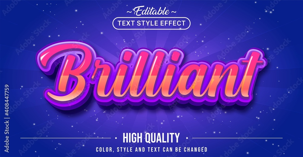 Poster Editable text style effect - Brilliant text style theme.