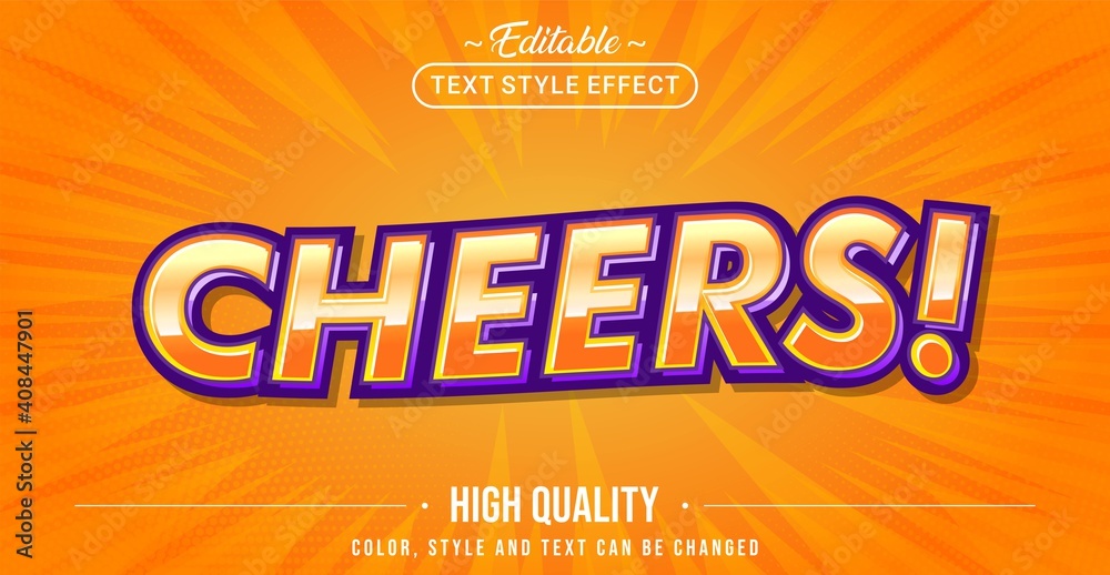 Poster Editable text style effect - Cheers text style theme.