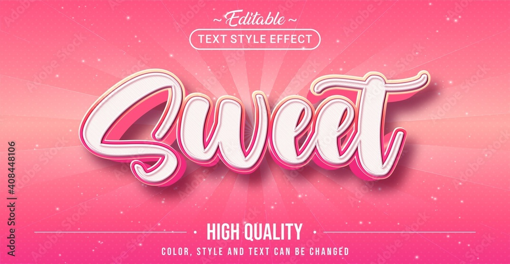 Poster Editable text style effect - Sweet text style theme.