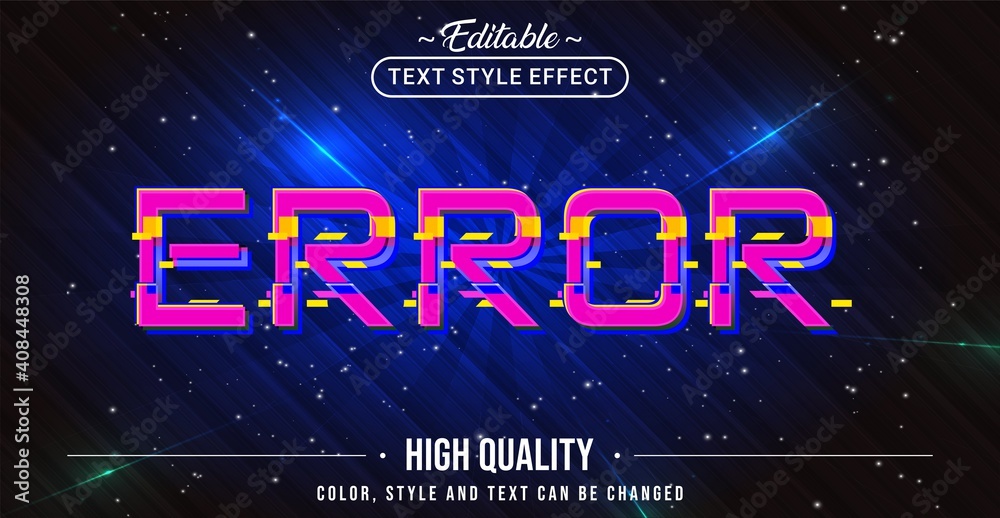 Poster Editable text style effect - Error text style theme.