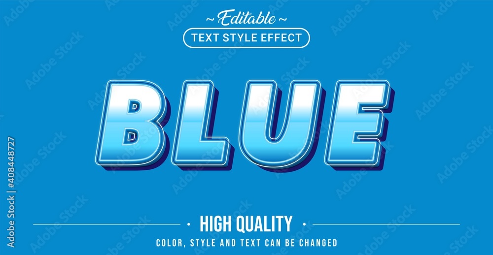Aufkleber editable text style effect - blue text style theme.