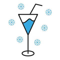 Vector of cold drink in a glass design. Can be use for icon or symbol
