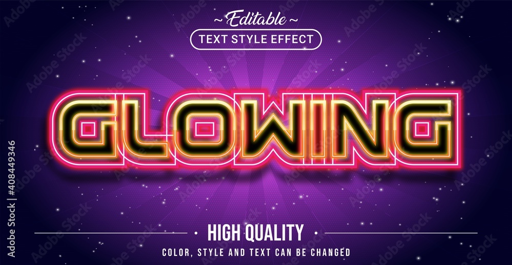 Aufkleber Editable text style effect - Glowing text style theme.