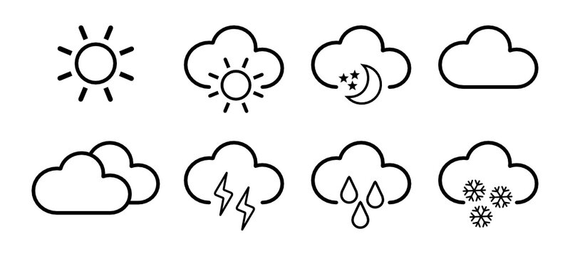 zestaw ikon pogodowych