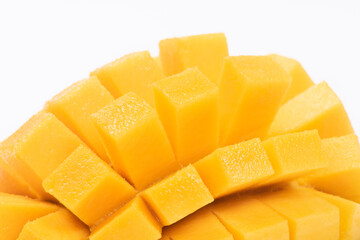 mango slice isolated on white background Clipping Path