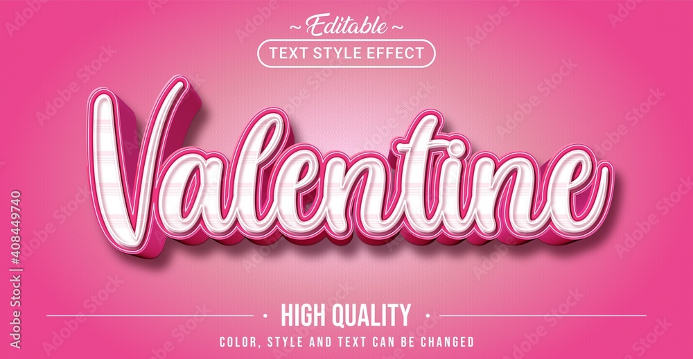 Aufkleber Editable text style effect - Valentine text style theme.