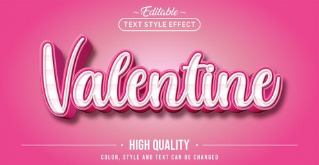 Editable text style effect - Valentine text style theme.