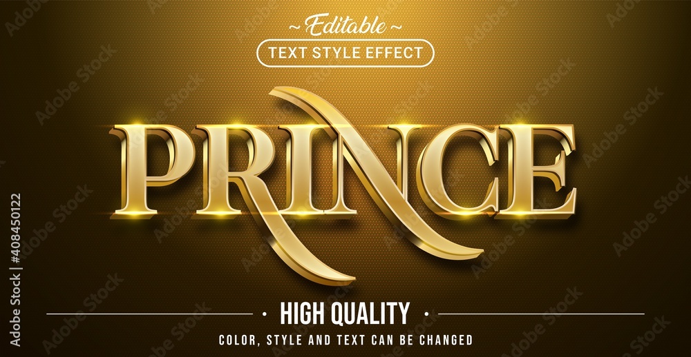Poster Editable text style effect - Prince text style theme.