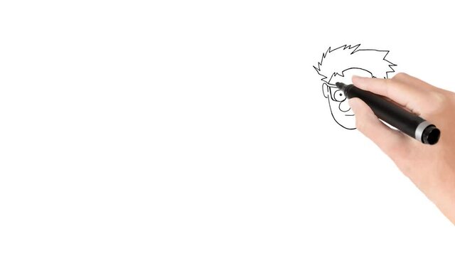 Scientist whiteboard computer animation of job position
