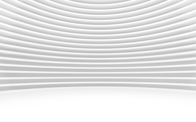 Abstract Curved Shapes. White Circular Background.