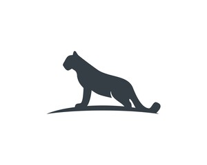 elegant leopard silhouette vector logo © kmsdesen