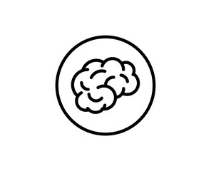 Line Brain icon isolated on white background. Outline symbol for website design, mobile application, ui. Brain pictogram. Vector illustration, editorial stroke. Eps10