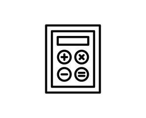 Calculator line icon. High quality outline symbol for web design or mobile app. Thin line sign for design logo. Black outline pictogram on white background