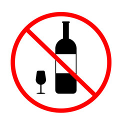 no alcohol icon on white background. flat style. no drinking sign. forbidden symbol simple. no alcohol symbol.