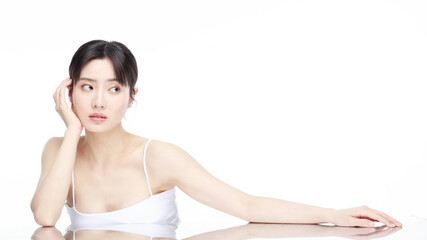 Fototapeta premium Portrait Of Beautiful Woman in Studio