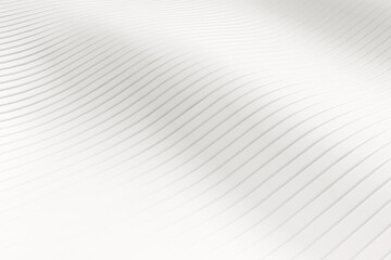 White abstract slive wave pattern background. Wallpaper and backdrop concept. 3D illustration rendering graphic design