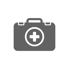 First Aid Kit Icon Vector Illustration. Emergency first aid icon. Medical Kit Icon. medical bag icon.