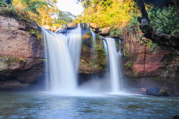 Fototapeta na wymiar Heo Suwat Waterfall in Khao Yai National Park in Thailand