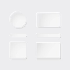Button elements for mobile app vector design. Unique Button for gui templates neumorphic, neumorphism ui ux design kit.