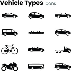 All transport vehicles icon set