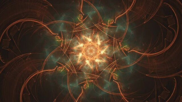 Cosmic flowering fractal, abstract geometry dimension, tranquil and meditative background wallpaper.