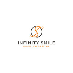 Obraz premium Infinity smile logo design vector template
