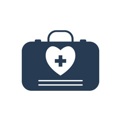 Doctor bag icon. First aid box, medical bag icon.