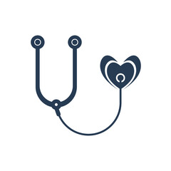 Stethoscope Icon. Doctor, hospital, medical, heartbeat.