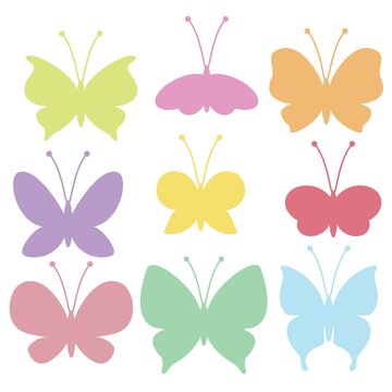 Butterfly silhouette vector cartoon illustration
