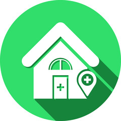 Medical Icon. Hospital, Clinic location search, home health care Icon.
