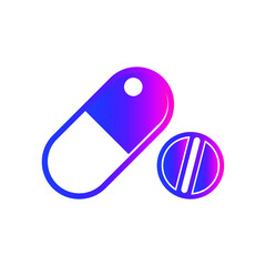 Medicine Icon. Capsule, Tablet Icon in vector illustration.