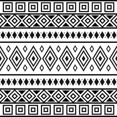 Black and white tribal ethnic pattern with geometric elements, traditional African mud cloth, tribal design. fabric or home wallpaper design