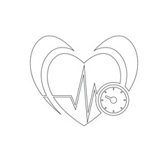 Heart Icon. Control blood pressure, heart pulse, health care.