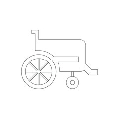 Wheelchair icon. Disabled, paralyzed, handicapped chair