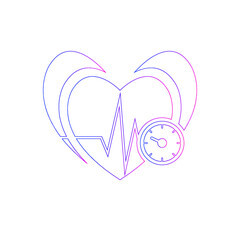Obraz premium Heart Icon. Control blood pressure, heart pulse, health care.