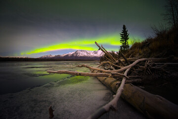 aurora over Knik River, Alaska